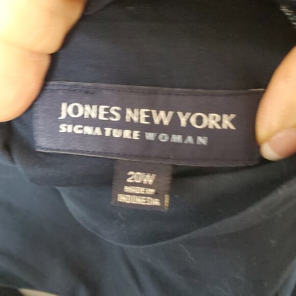 Jones New York Signature Womens Navy Pleat Front Sleeveless Dress Womens Size 20 - Picture 5 of 8